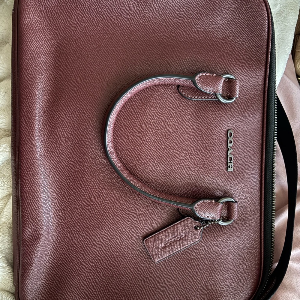 Coach Maroon Leather Men's Briefcase